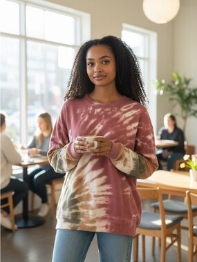 AZUR Tie Die sweatshirt oversized Long sleeve 4XL impeccable